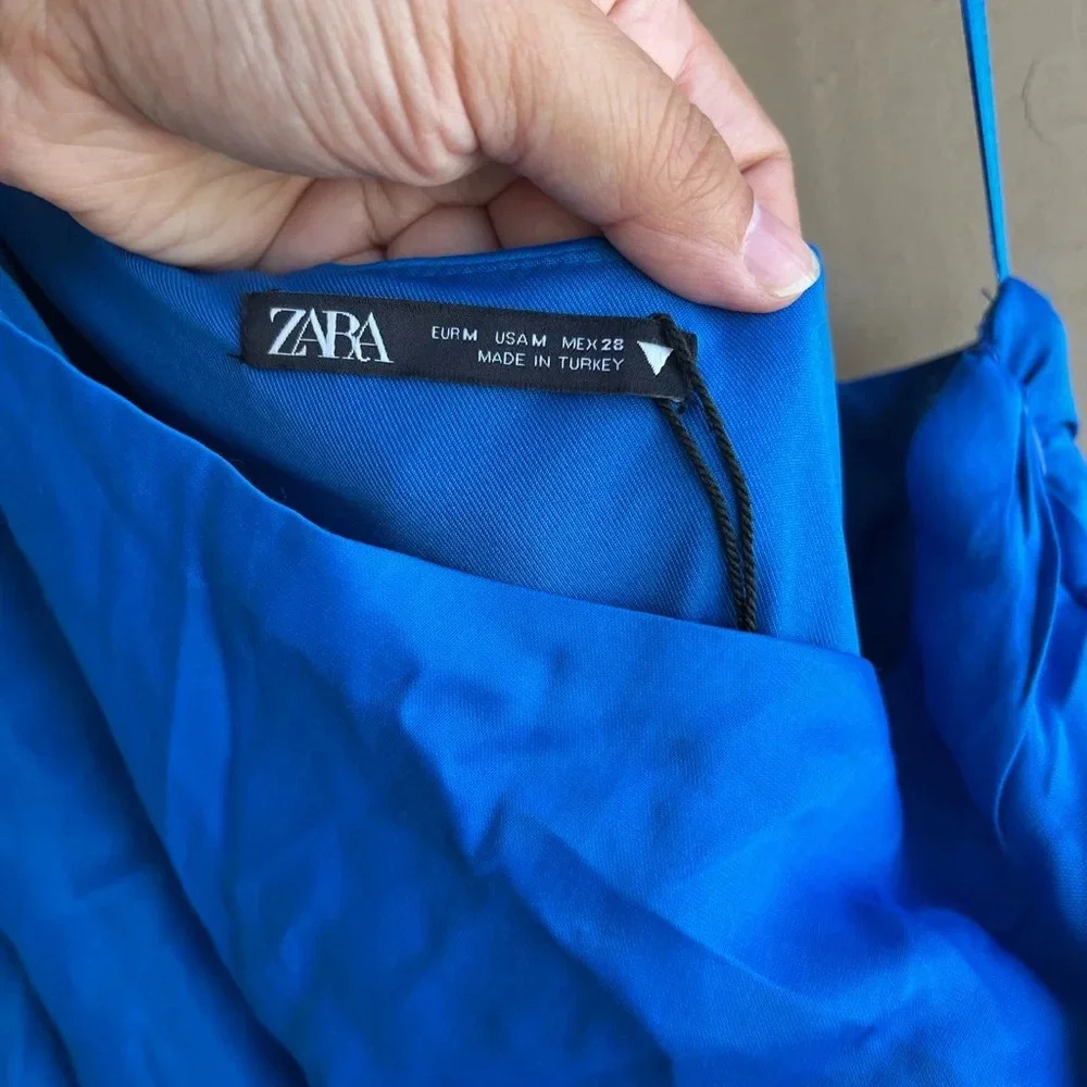 NWT Blue Zara Off the Shoulder Body Suit - Size M - Picture 2 of 7